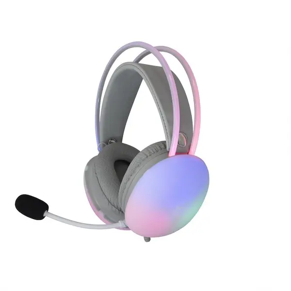 White Shark Casti Gaming cu fir White Shark FIREFLY-W, Over-Ear, Stereo, 50 mm Driver, Microfon, Cablu 2m, Iluminare LED, Alb