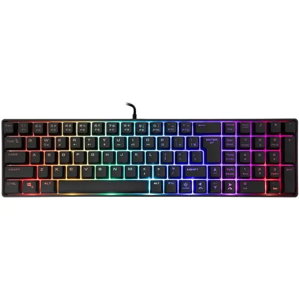 White Shark Tastatura Gaming Mecanica White Shark GK-001114 Gladius-US, iluminare RGB, Layout International, USB 2.0, Negru