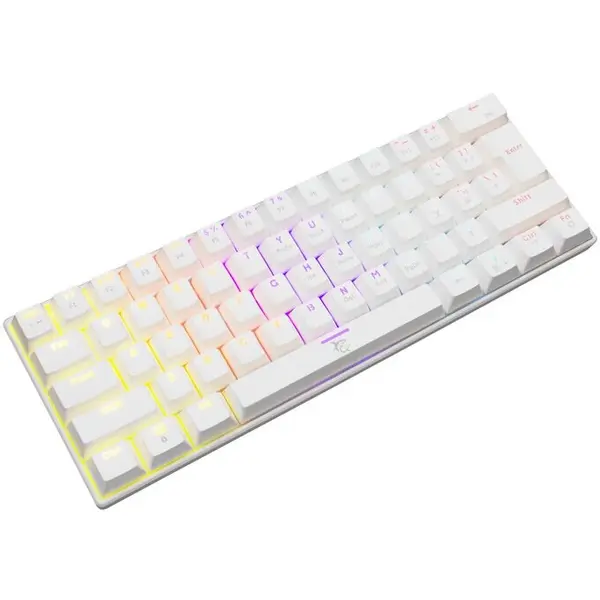White Shark Tastatura Gaming White Shark SHINOBI, Outemu Brown Switch, Mecanica, cu fir, taste Iluminate Rainbow LED, Alb