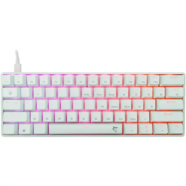 White Shark Tastatura Mecanica Gaming cu fir White Shark SHINOBI v2, RED OUTEMU Switch, Alb