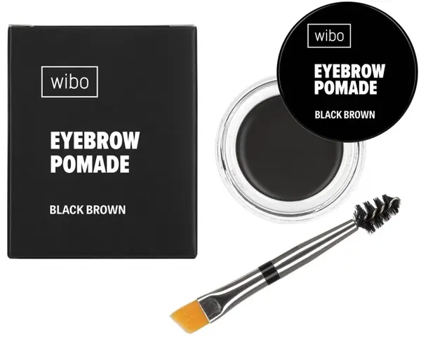 Wibo Pomadă impermeabilă pentru sprâncene, cu perie, Black Brown, 3.5 g