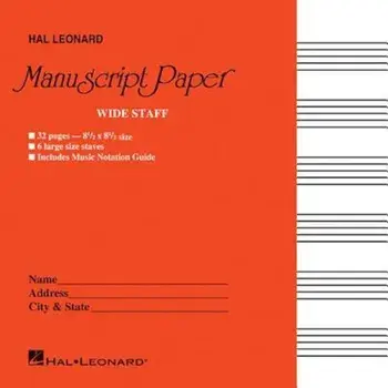 Wide Staff Manuscript Paper (Red Cover), Paperback/Hal Leonard Corp
