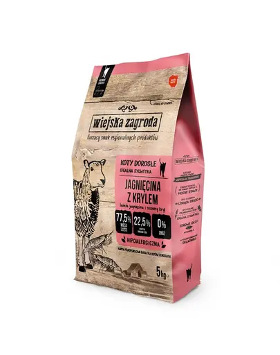 WIEJSKA ZAGRODA Hrana pemntru pisica adulta, cu miel cu krill 2x5 kg