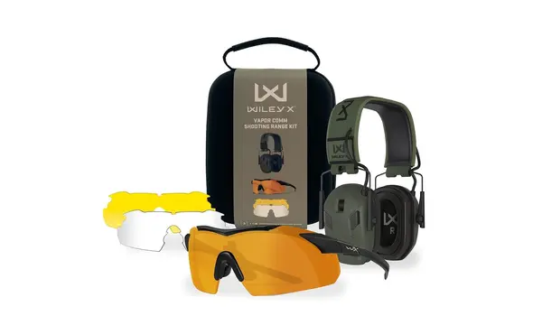 Wiley X® Shooting Range Kit VAPOR COMM – Ochelari balistici cu 3 lentile + Casti antifonice EARMOR® M300WXJ – Editie limitata - Default Title