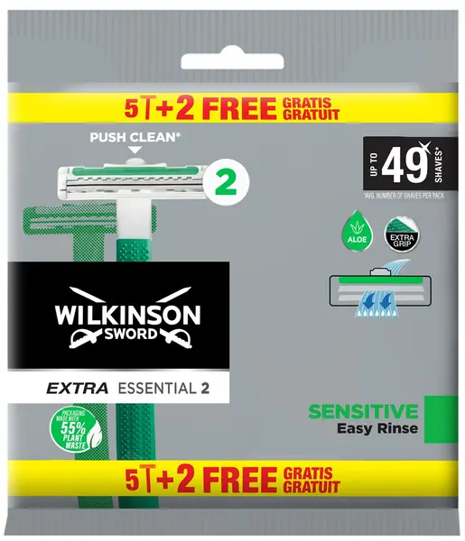 Wilkinson Sword aparate de ras Extra2 Essential Sensitive, 5 + 2 buc