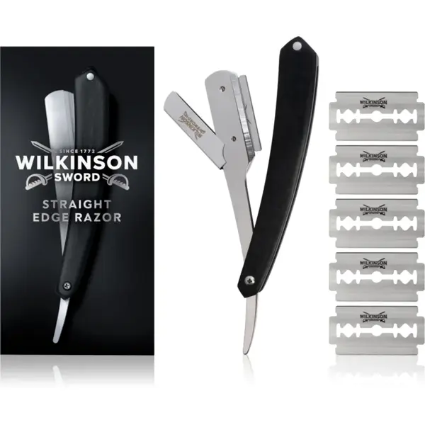 Wilkinson Sword Barber's Style Straight Edge brici pentru bărbierit clasic + lame de rezervă