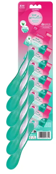 Wilkinson Sword Quattro Aparate de ras de damă Smooth Sensitive Beauty, 6 buc.