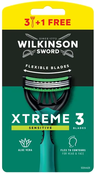 Wilkinson Sword Xtreme3 Aparat de ras pentru barbati Comfort Sensitive, 3 + 1 buc.