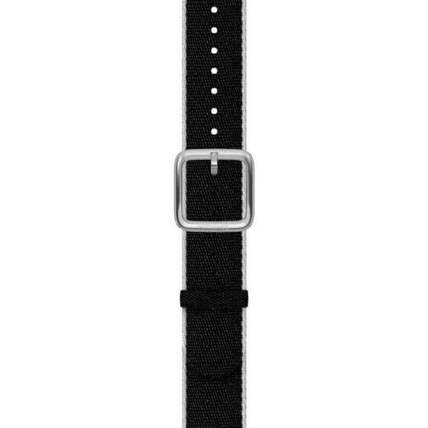 Withings Withings Polyethylene terephthalate Wristband 18mm w Silver buckle for Scanwatch 38mm, Steel HR 36mm, Withings Move, Move ECG, Steel - Black & White