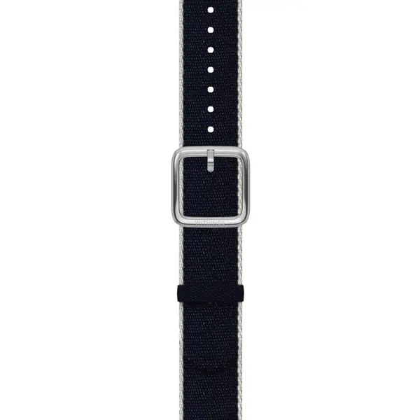 Withings Withings Polyethylene terephthalate Wristband 18mm w Silver buckle for Scanwatch 38mm, Steel HR 36mm, Withings Move, Move ECG, Steel - Blue & White
