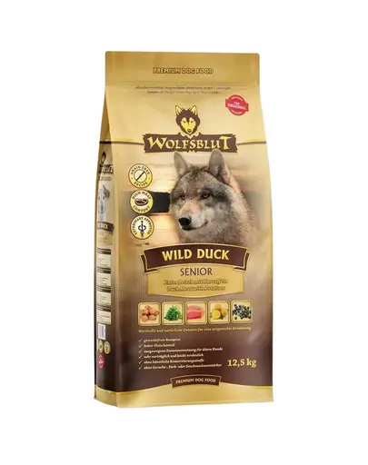 WOLFSBLUT Wild Duck Senior hrana uscata pentru caini batrani 12,5 kg rata si cartofi