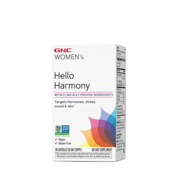 Women's Hello Harmony PMS Formula pentru echilibrul hormonal emotional si elasticitatea pielii, 90 capsule, GNC