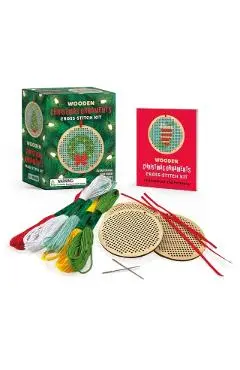 Wooden Christmas Ornaments Cross-Stitch Kit: Everything You Need to Create 3 Keepsakes - Sosae Caetano