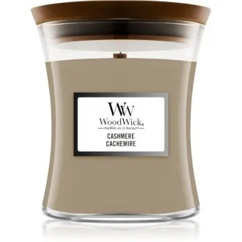 Woodwick Cashmere lumânare parfumată cu fitil din lemn