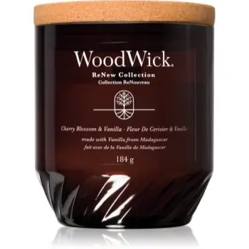 Woodwick Cherry Blossom & Vanilla lumânare parfumată cu fitil din lemn