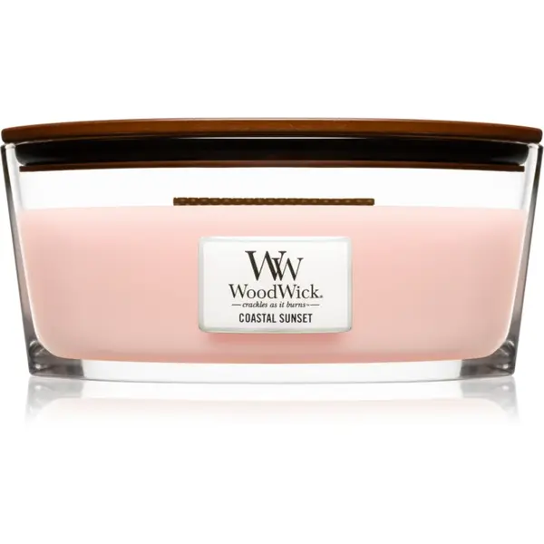Woodwick Coastal Sunset lumânare parfumată cu fitil din lemn (hearthwick) 453 g