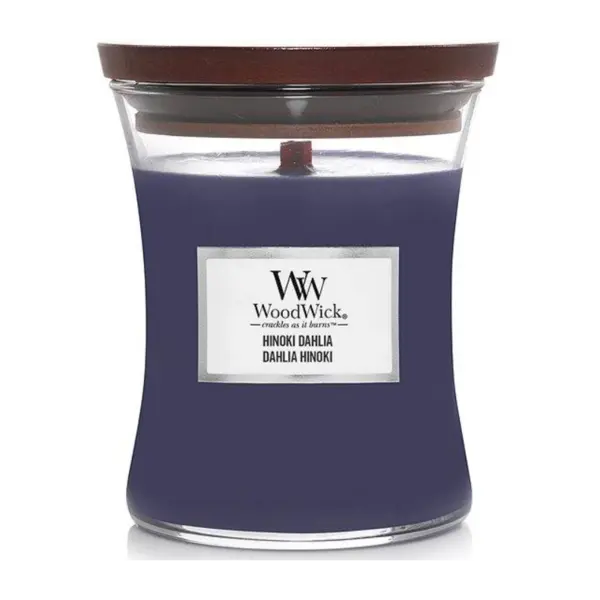 WoodWick Hinoki Dahlia Lumânare parfumată Volum 275 g.