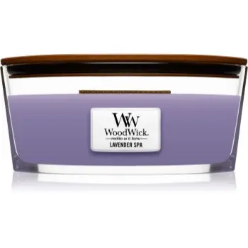 Woodwick Lavender Spa lumânare parfumată cu fitil din lemn (hearthwick)