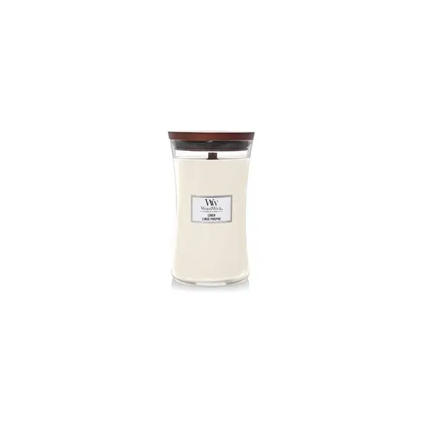 WoodWick Linen Lumânare aromată cu fitil din lemn Volum 609.5 g