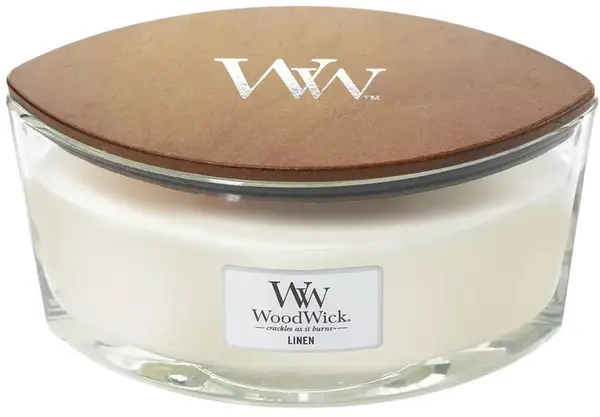 WoodWick Lumânare parfumată Linen, 453.6 g