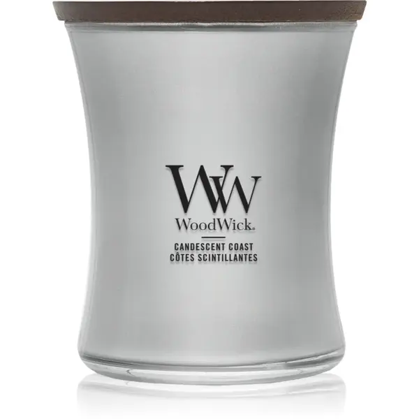 Woodwick Precious Metals Candescent Coast lumânare parfumată 275 g