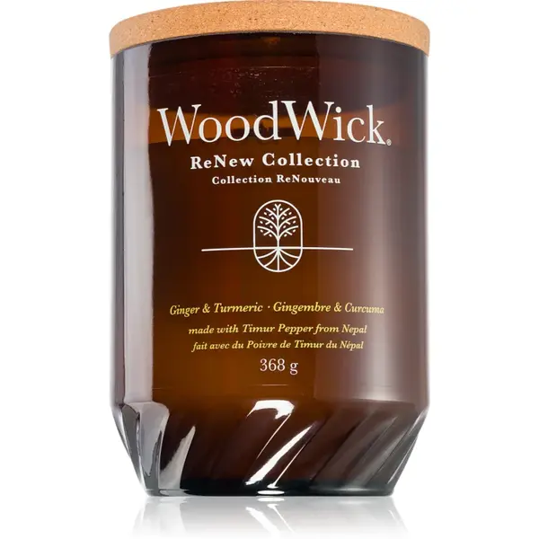Woodwick Renew Ginger & Tumeric lumânare parfumată cu fitil din lemn 368 g