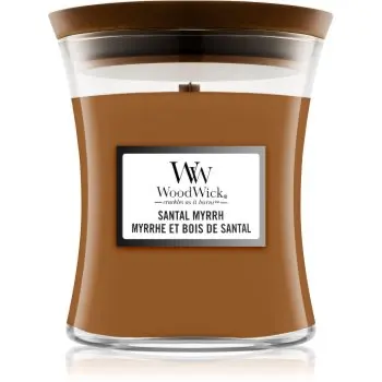 Woodwick Santal Myrrh lumânare parfumată cu fitil din lemn