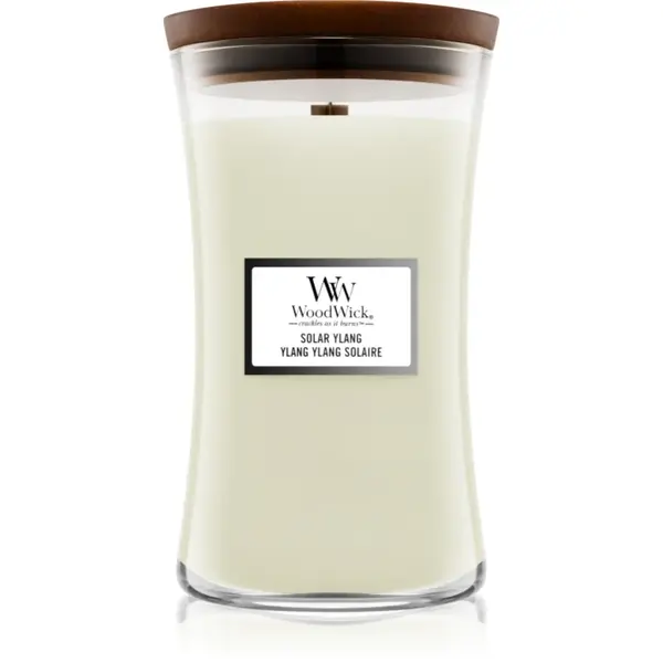 Woodwick Solar Ylang lumânare parfumată cu fitil din lemn 609.5 g