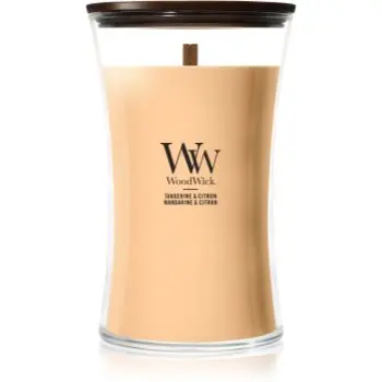Woodwick Tangerine & Citron lumânare parfumată cu fitil din lemn
