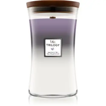 Woodwick Trilogy Amethyst Sky lumânare parfumată cu fitil din lemn
