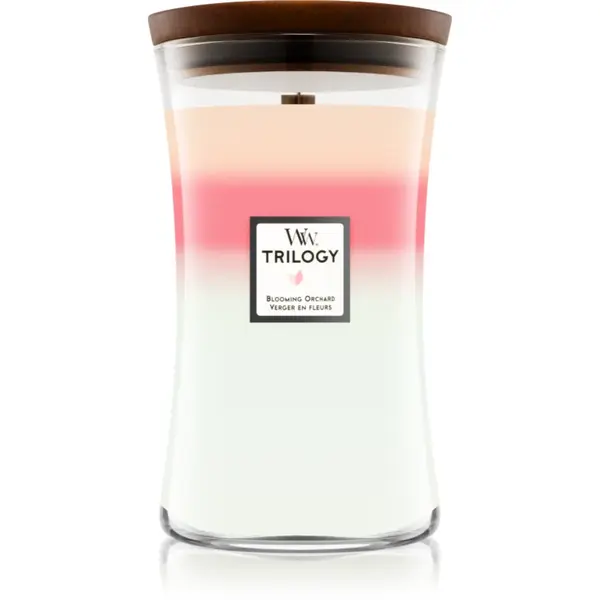 Woodwick Trilogy Blooming Orchard lumânare parfumată 609.5 g