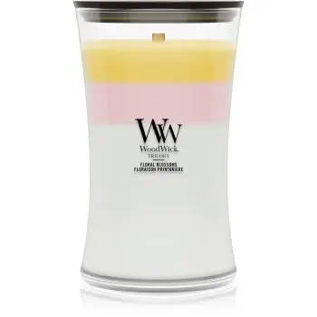 Woodwick Trilogy Floral Blossoms lumânare parfumată cu fitil din lemn