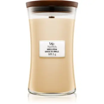 Woodwick Vanilla Bean lumânare parfumată cu fitil din lemn