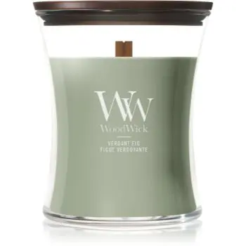 Woodwick Verdant Fig lumânare parfumată cu fitil din lemn