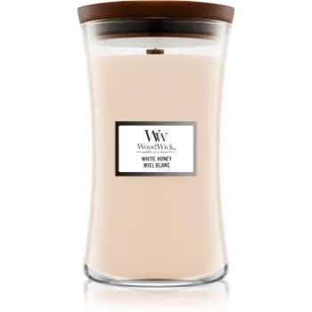 Woodwick White Honey lumânare parfumată cu fitil din lemn