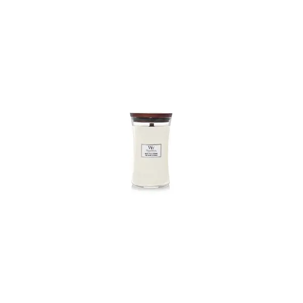 WoodWick White Tea & Jasmin Lumânare parfumată cu fitil din lemn Volum 609.5 g