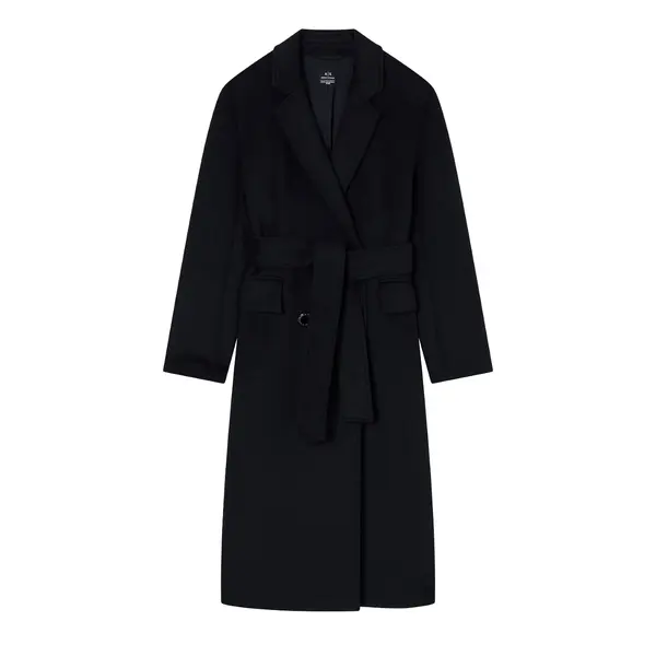 Wool blend belted coat S