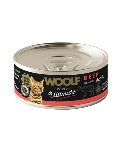 WOOLF Wild Cat Ultimate Beef Pate 85g hrană umedă cu vită pentru pisici