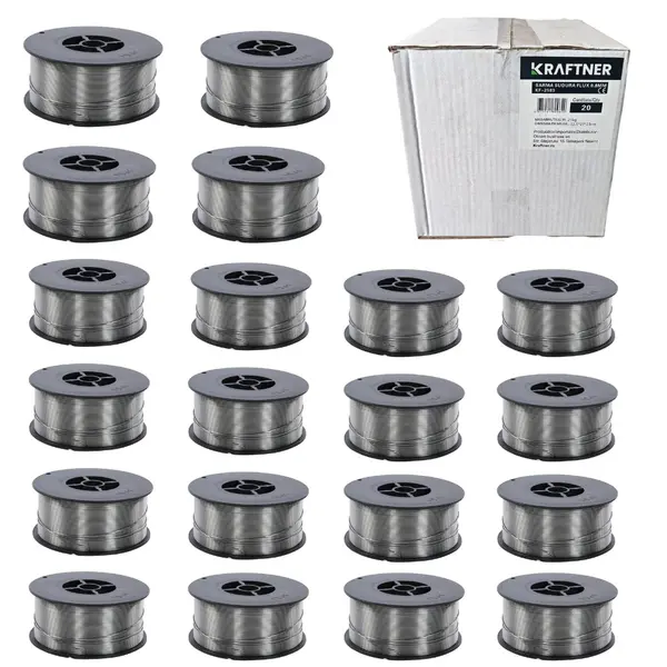 x20 buc SET Sarma de sudura FLUX 1.0mm, 1kg, MIG-MAG, cu sau fara gaz, KRAFTNER KF-7358-x20