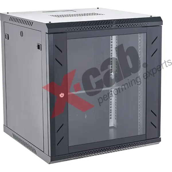 XCAB Cabinet metalic de perete 19”, tip rack wallmount, 18U 600x600 mm, Xcab S Negru