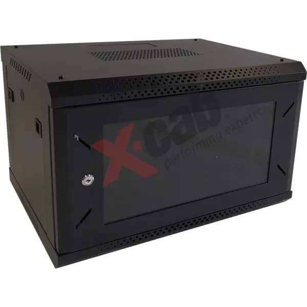 XCAB Cabinet metalic Xcab Xcab-9U80S.9004 9U, Wall mount, 600 x 800, Glass door, Negru