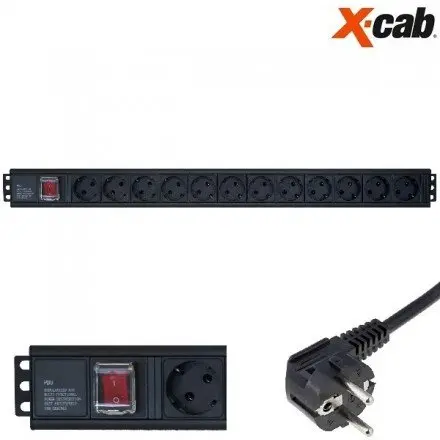 XCAB PRIZA DE RACK 19, 12 posturi (schuko), cu intrerupator Xcab-1219