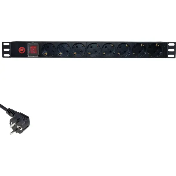 XCAB Priza de rack 19 inch, PDU 1U, 8 posturi Schuko, Eco Xcab