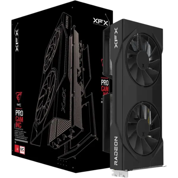 XFX Placa video XFX Swift Radeon RX 9060 XT, OC Gaming Edition, 8GB DDR6, 128-bit, Negru