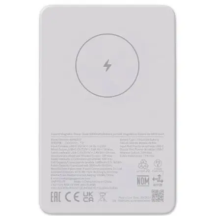 Xiaomi Acumulator extern magnetic Xiaomi BHR9303GL, 5000 mAh, Wireless, 10 W, Alb