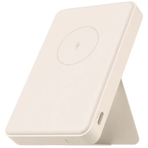 Xiaomi Acumulator extern Xiaomi Magnetic, 6.000mAh, 15W, Incarcare Wireless Magnetica, Incarcare Multipla, MagSafe, Li-ion, Crem