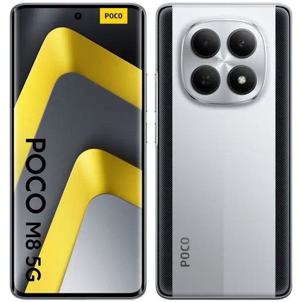 Xiaomi Telefon Mobil Poco M8, 5G, 8GB RAM, 256GB, Dual SIM, Argintiu