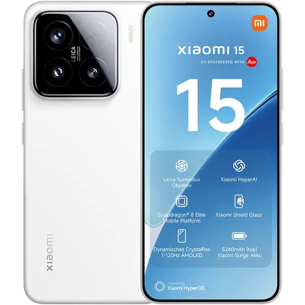 Xiaomi Telefon mobil Xiaomi 15, 12GB RAM, 512GB, 5G, White