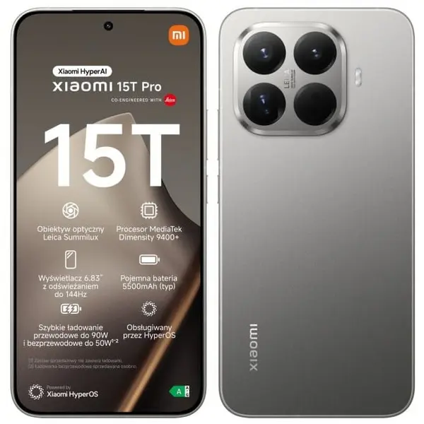 Xiaomi Telefon mobil Xiaomi 15T Pro, 12GB RAM, 1024GB, 5G, Dual SIM, Gri