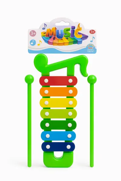 Xilofon Muzical Colorat pentru Copii - 25 cm, cu Bete Incluse